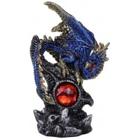 Blue Dragon with Gemstone Statue