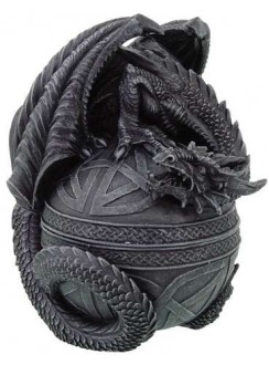 Celtic Dragon Round Trinket Box