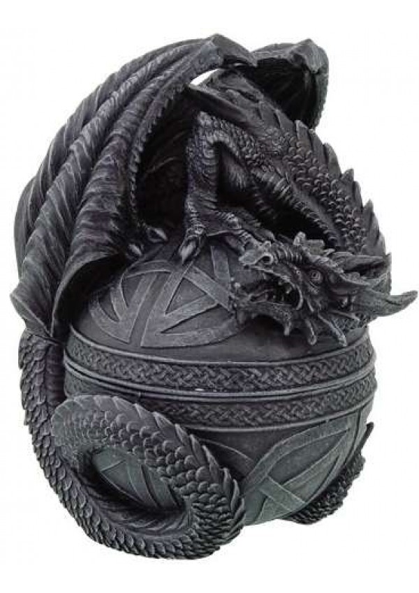 Celtic Dragon Round Trinket Box