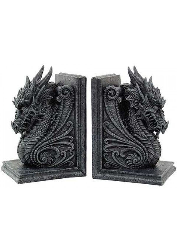 Dragon Head Ornate Bookends