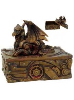 Steampunk Winged Dragon Trinket Box