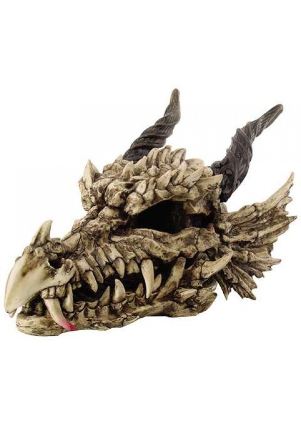 Dragon Skull Large Bone Resin Statue