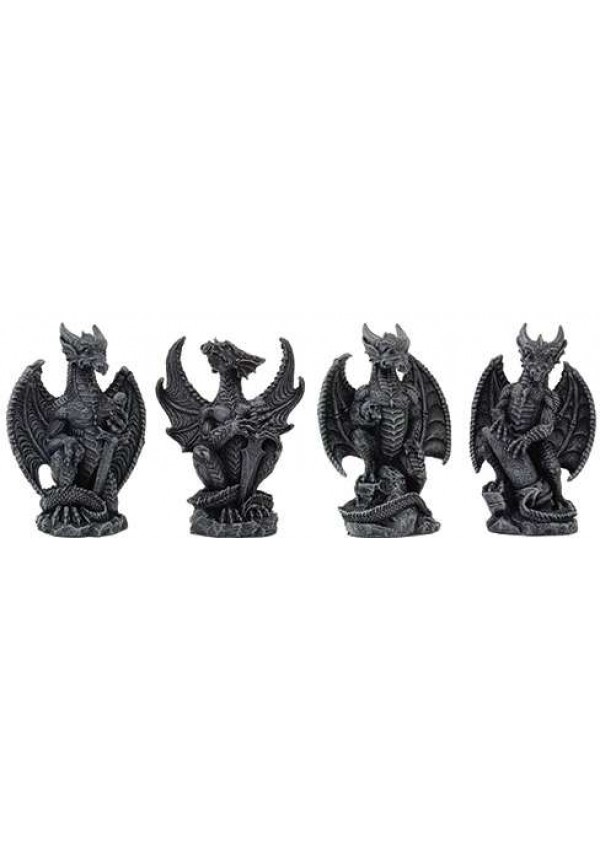 Mini Dragon Statue Set of 4