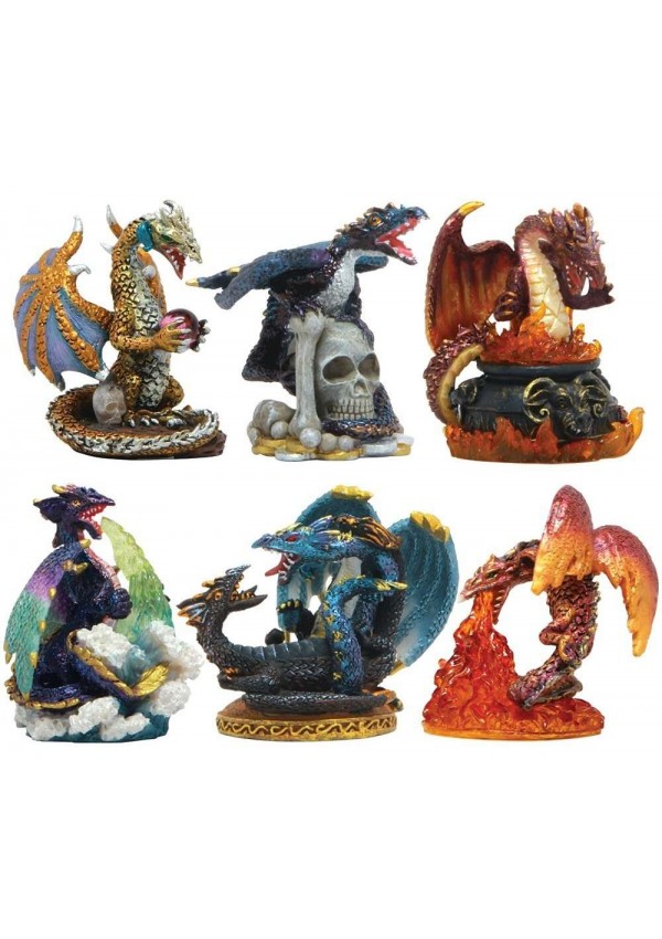 Dragons Set of 6 Small Statues