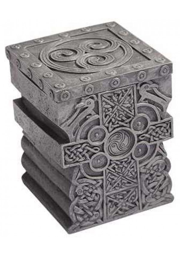 Celtic Cross Lift Top Trinket Box