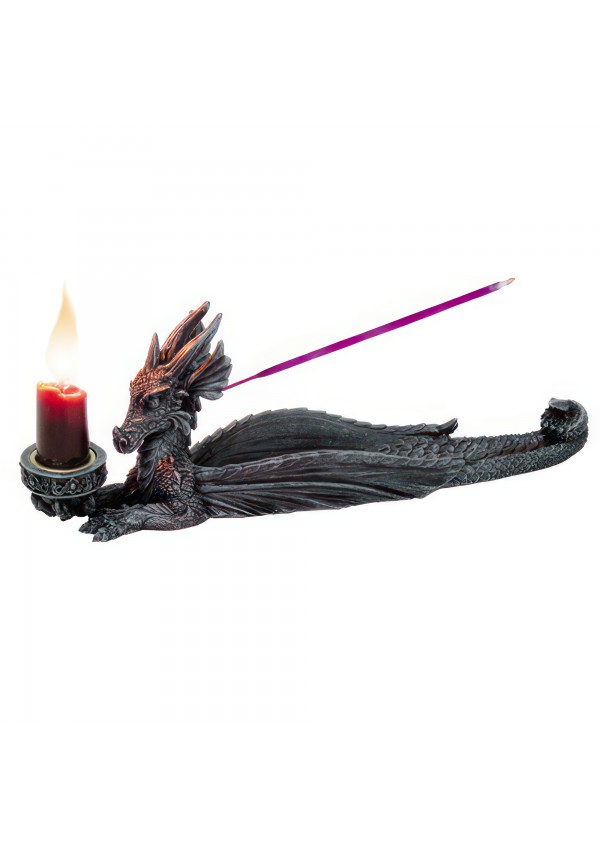 Lounging Dragon Incense Burner Candle Holder