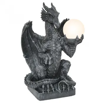 Dragon Lamp with Glowing Orb