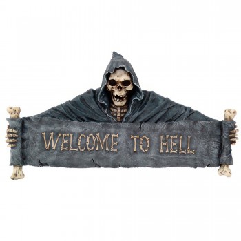 Grim Reaper Welcome to Hell Wall Sign