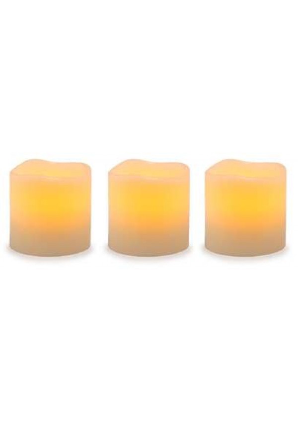 Unscented LED Pillar Candles with Timer - Set of 3