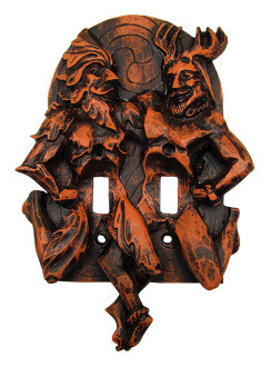 Green Man and Horned God Double Switchplate
