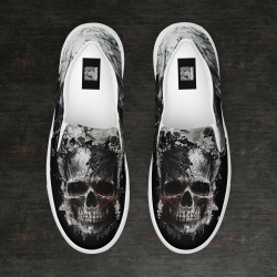Skull Print Men's Canvas Shoes