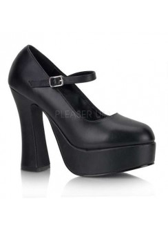 Dolly Black Faux Leather Platform Pump