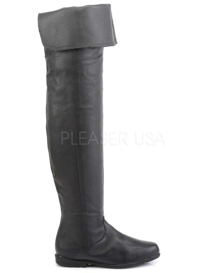 flat black thigh boots