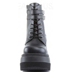 Shaker 52 Lace Up Front Stacked Wedge Ankle Boots