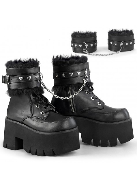 Ashes Black Hobble Boots with Removable Ankle Cuffs