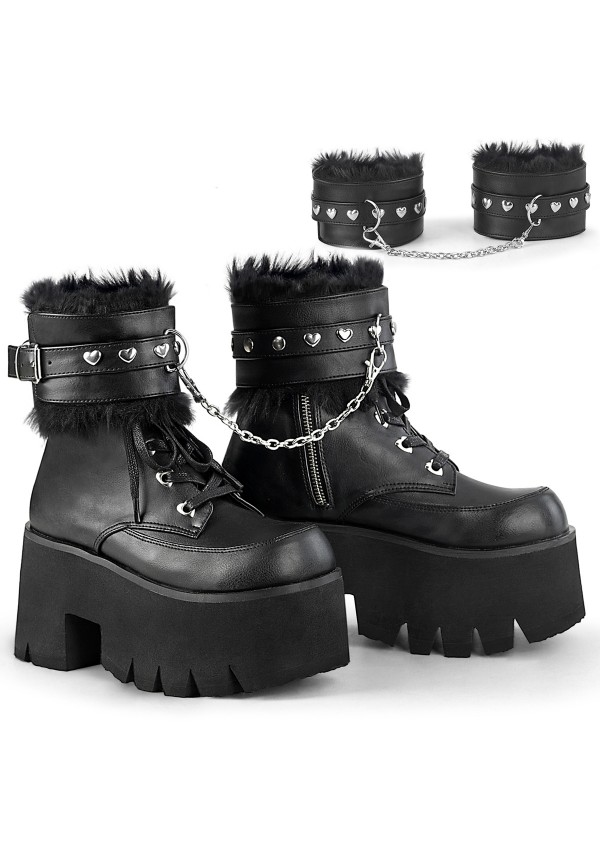 Ashes Black Hobble Boots with Removable Ankle Cuffs