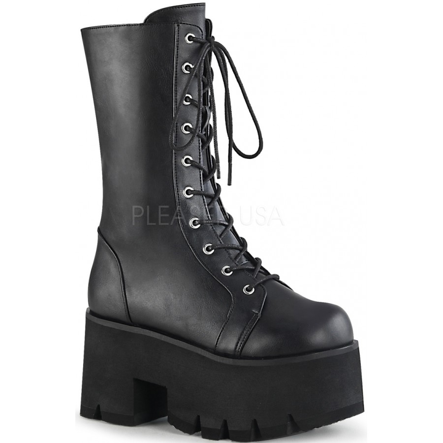 Platform combat boots sales black