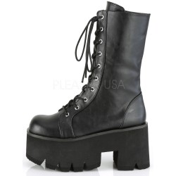 Ashes Womens Mid-Calf Platform Combat Boots