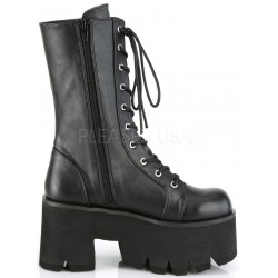 Ashes Womens Mid-Calf Platform Combat Boots