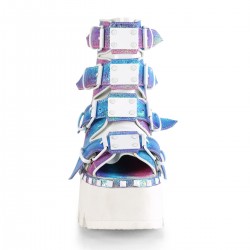 Ashes Womens Purple Iridescent Platform Sandal