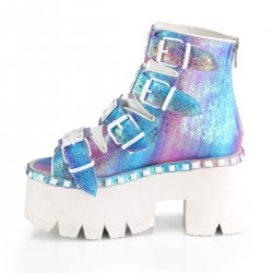 Ashes Womens Purple Iridescent Platform Sandal