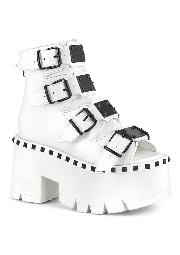 Ashes Womens White Platform Sandal