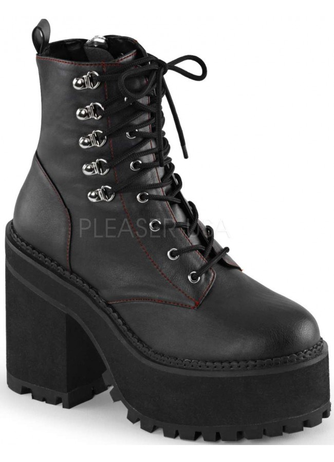 vegan leather combat boots