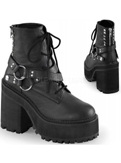 Assault Wrapped Block Heel Womens Combat Boots