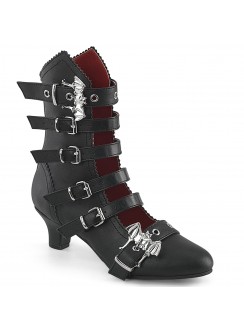 Flora Gothic Bat Buckled Ankle Boots for Women