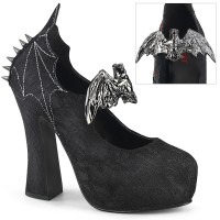 Demon Bat Black Lace Mary Jane Pumps