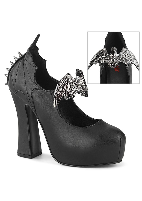 Demon Bat Black Mary Jane Pumps