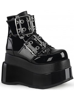 black flat platform boots