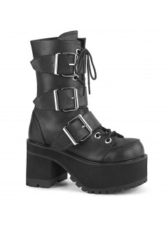 Ranger Buckled Black Combat Boots