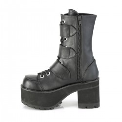 Ranger Buckled Black Combat Boots