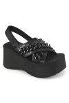 Chained Black Faux Leather Gothic Sandal