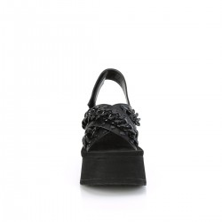 Chained Black Faux Leather Gothic Sandal