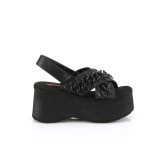 Chained Black Faux Leather Gothic Sandal
