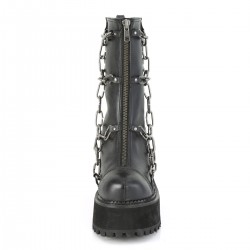 Assault Chained Block Heel Womens Combat Boots