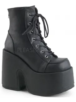 Black Matte Chunky Platform Ankle Boots