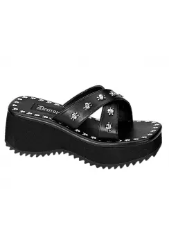 Flip Skull Studded Platform Gothic Sandal