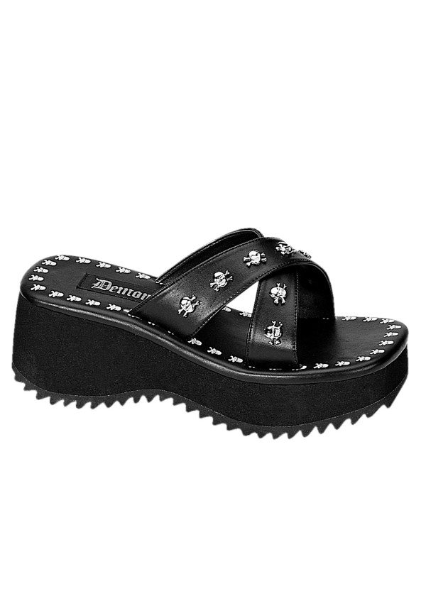 Flip Skull Studded Platform Gothic Sandal