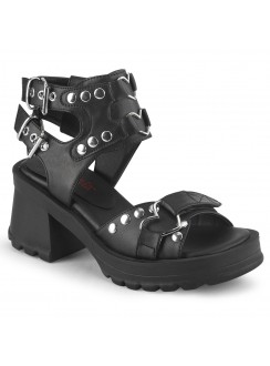 Bratty Heart Ring Black Gothic Sandals