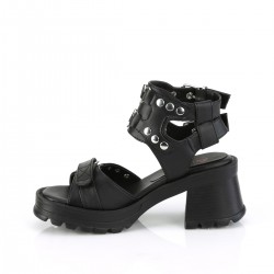 Bratty Heart Ring Black Gothic Sandals