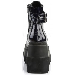 Shaker 52 Lace Up Black Hologram Wedge Ankle Boots