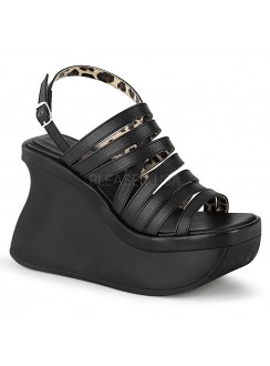 Pace Black Multi-Strap Platform Sandal