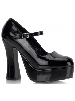 Dolly Black Patent Faux Leather Platform Pump