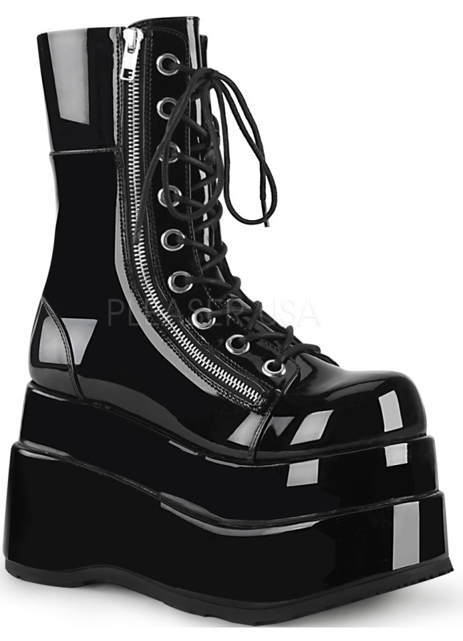 womens shiny black boots