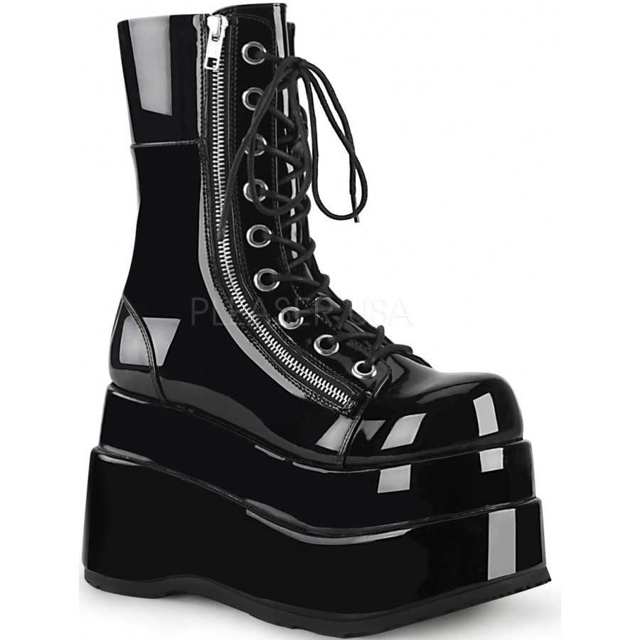 Bear Black Womens Platform Boot Combat Boots Wedge Heel Gothic Boots