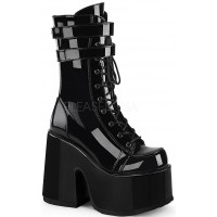 Black Patent Platform Chunky Heel Boots