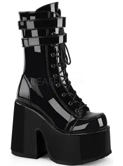 Black Patent Platform Chunky Heel Boots